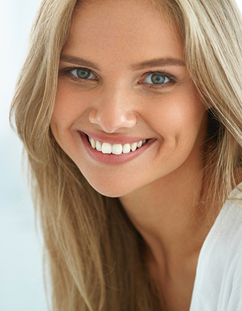 Blonde woman smiling