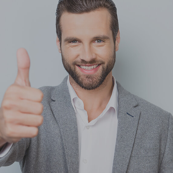 Man with thumbs up sign